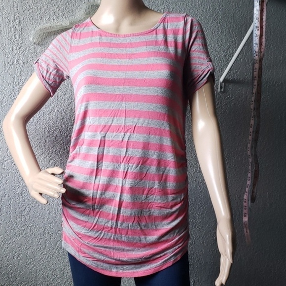 Jessica Simpson zipper maternity top small stripes - Picture 1 of 8